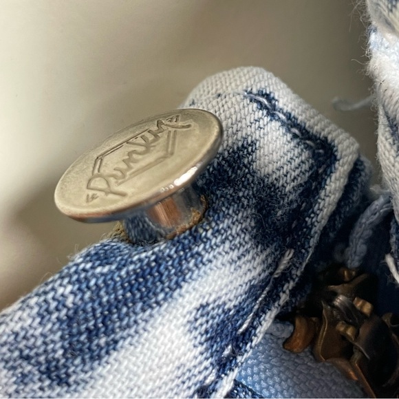 Vintage 80s Denim Skirt Lace Trim Acid Wash Retro Jean Skirt Pencil Cotton - Picture 11 of 16